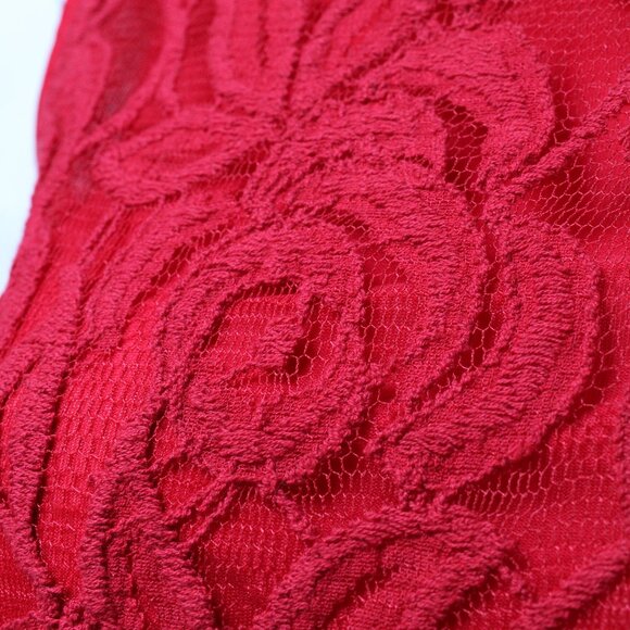 Dynamite Red Lace Peplum Blouse - Picture 5 of 13